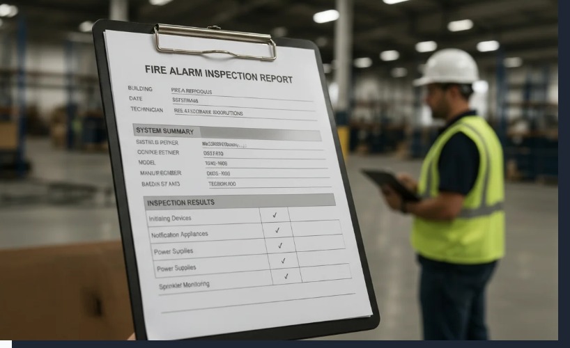 Fire alarm inspection report